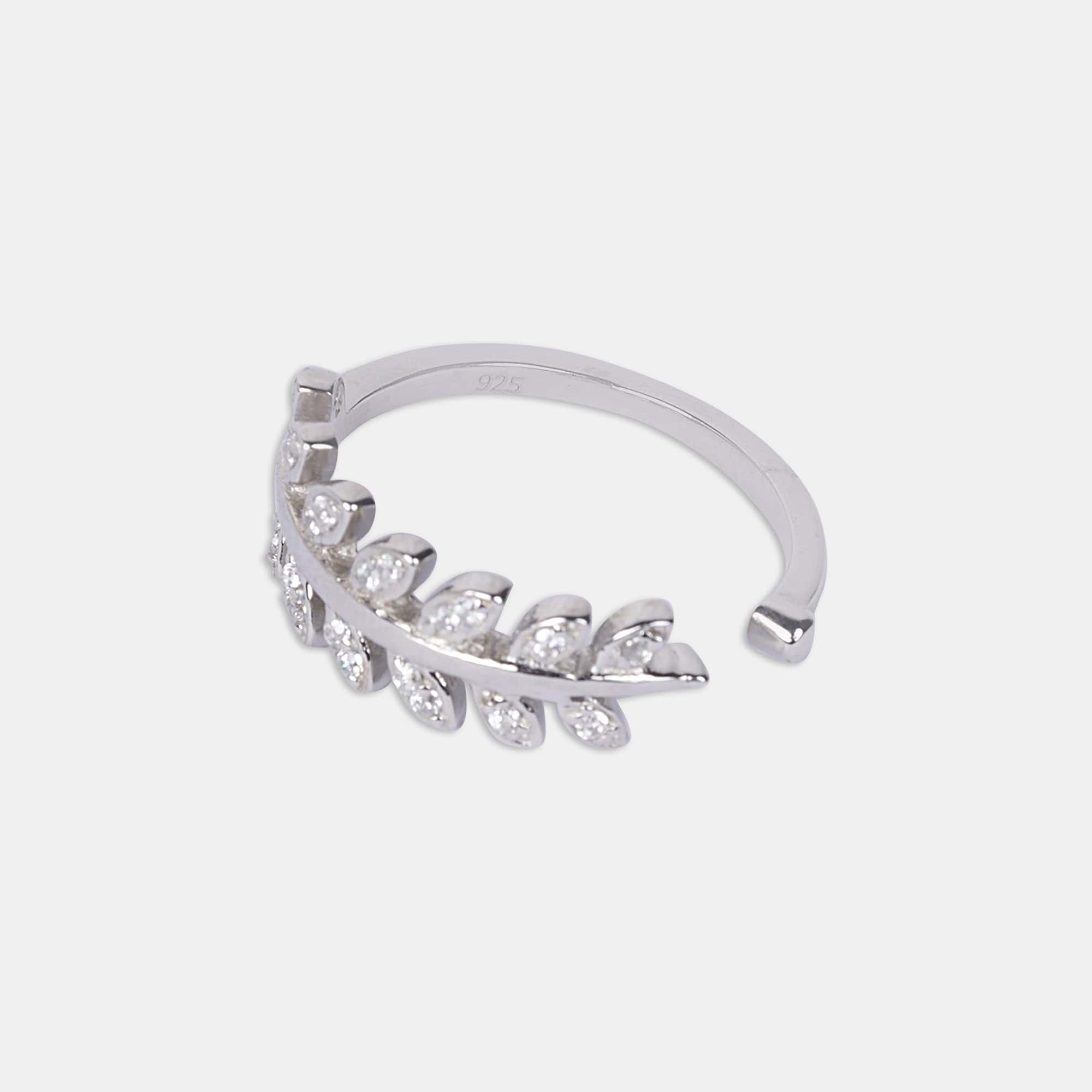 Ornul silver leafy elegance ring made with 925 silver