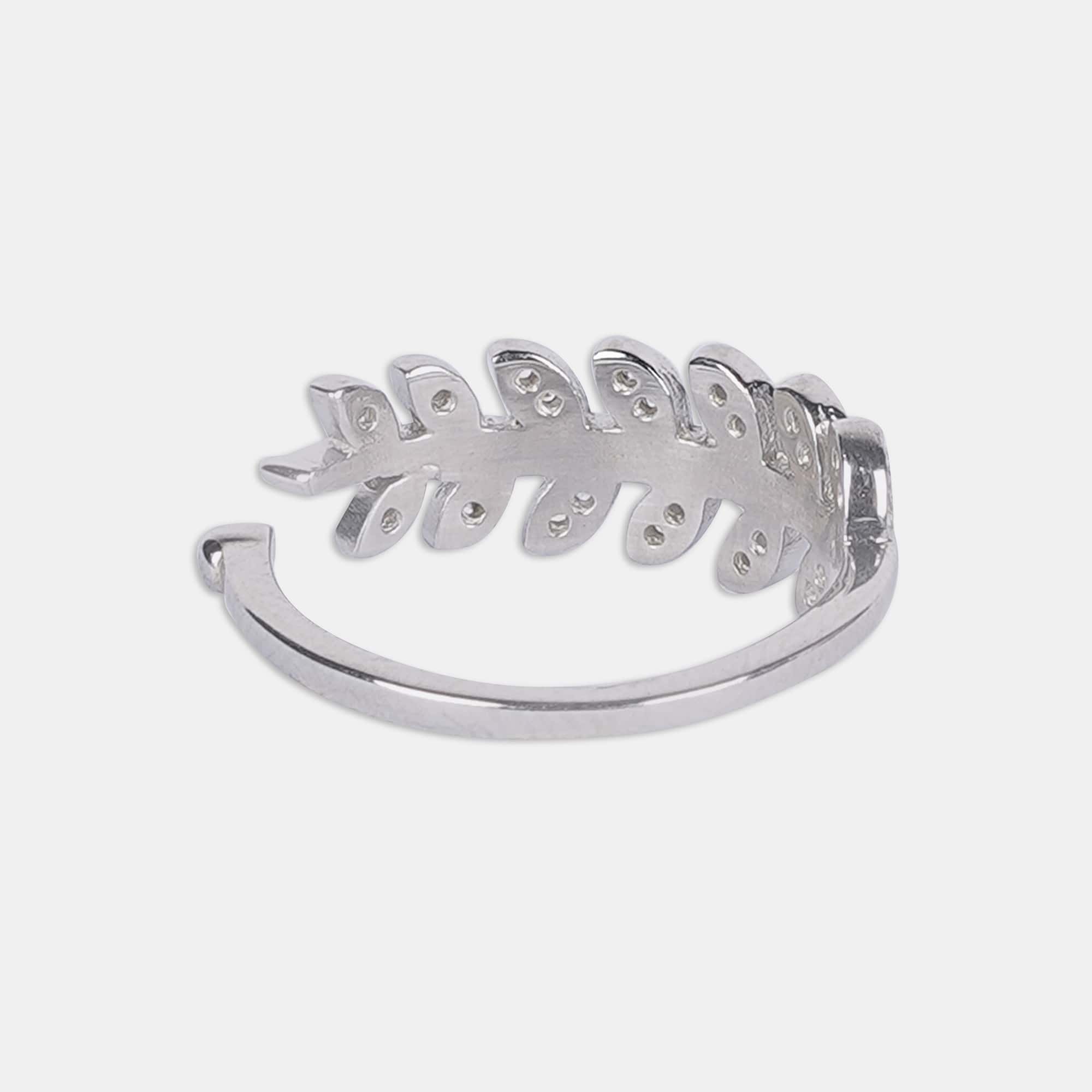 Ornul silver leafy elegance ring made with 925 silver