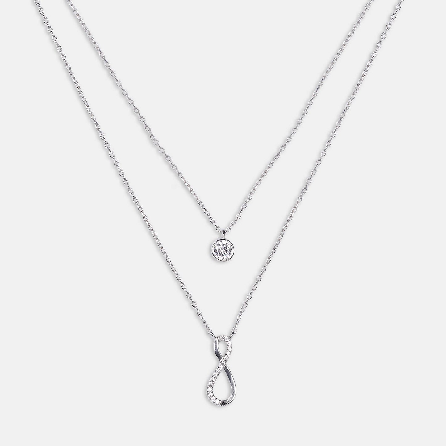 A stunning sterling silver necklace infinity symbol, symbolizing eternal love and beauty