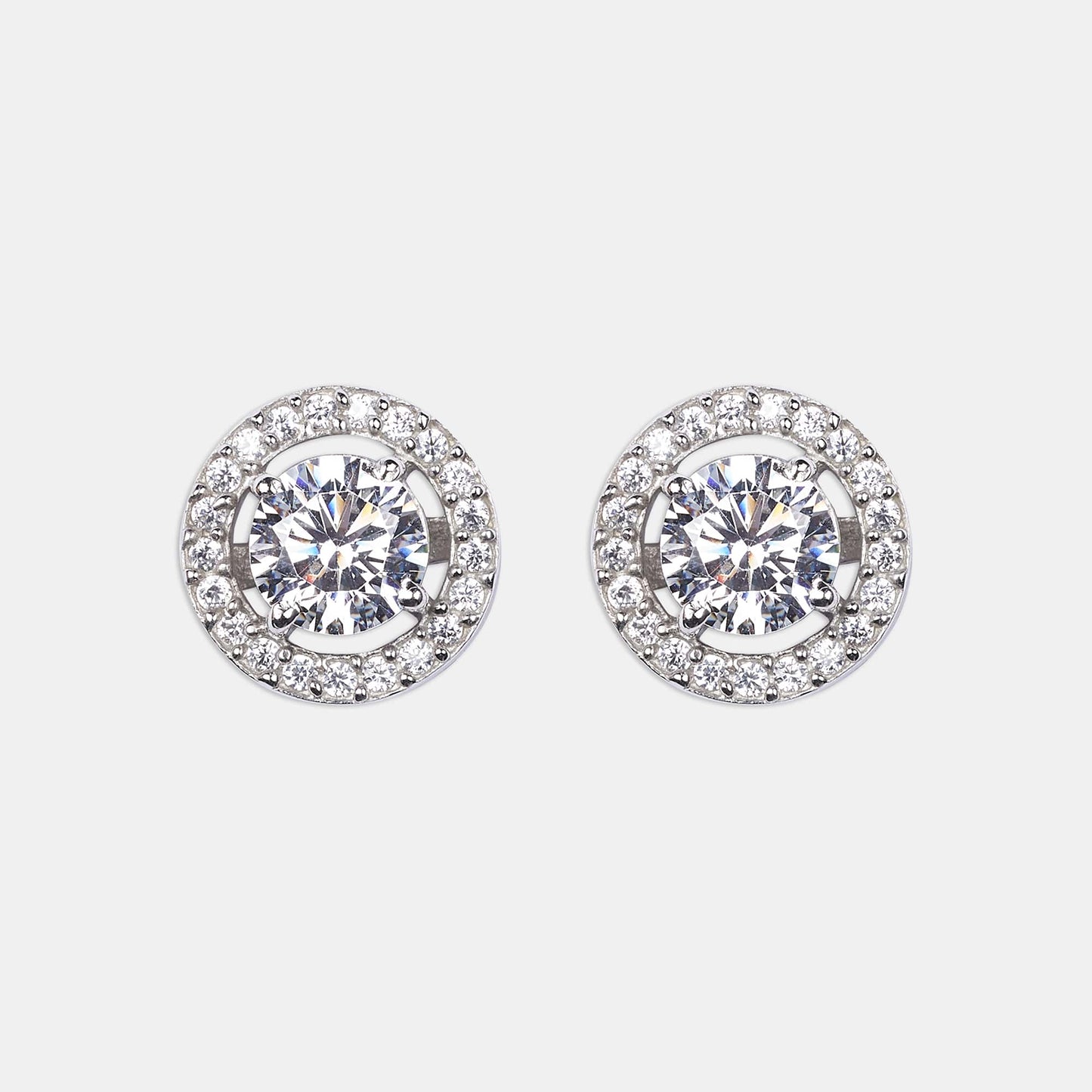 Elevate your jewelry collection with stunning sterling silver earrings adorned with shimmering gemstones, exuding elegance and charm