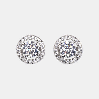 Elevate your jewelry collection with stunning sterling silver earrings adorned with shimmering gemstones, exuding elegance and charm