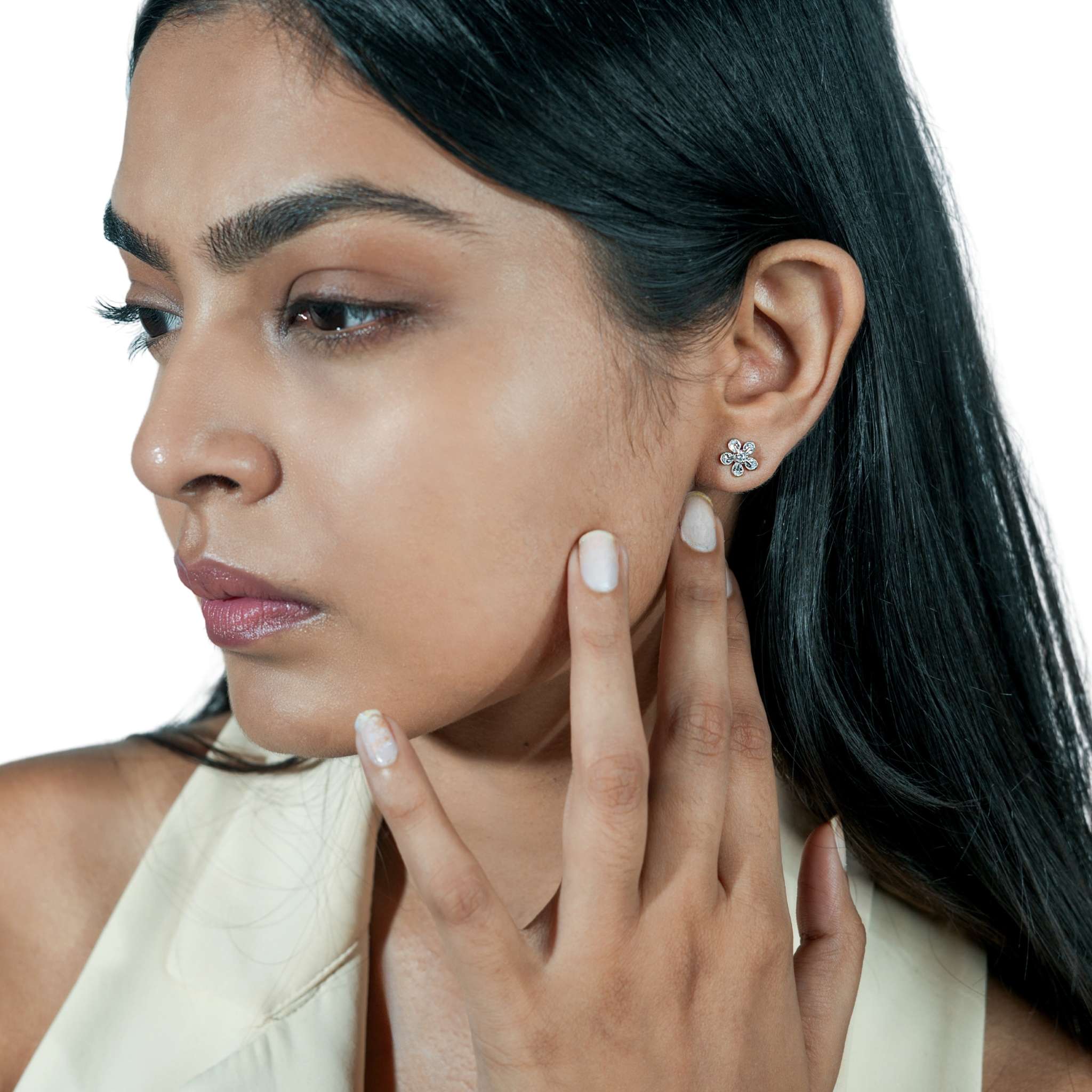 silver Celestial Bloom Earrings