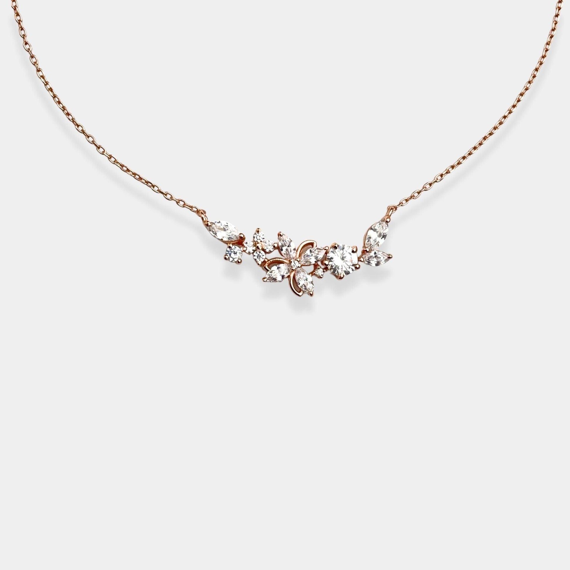 A stunning sterling silver necklace adorned with sparkling