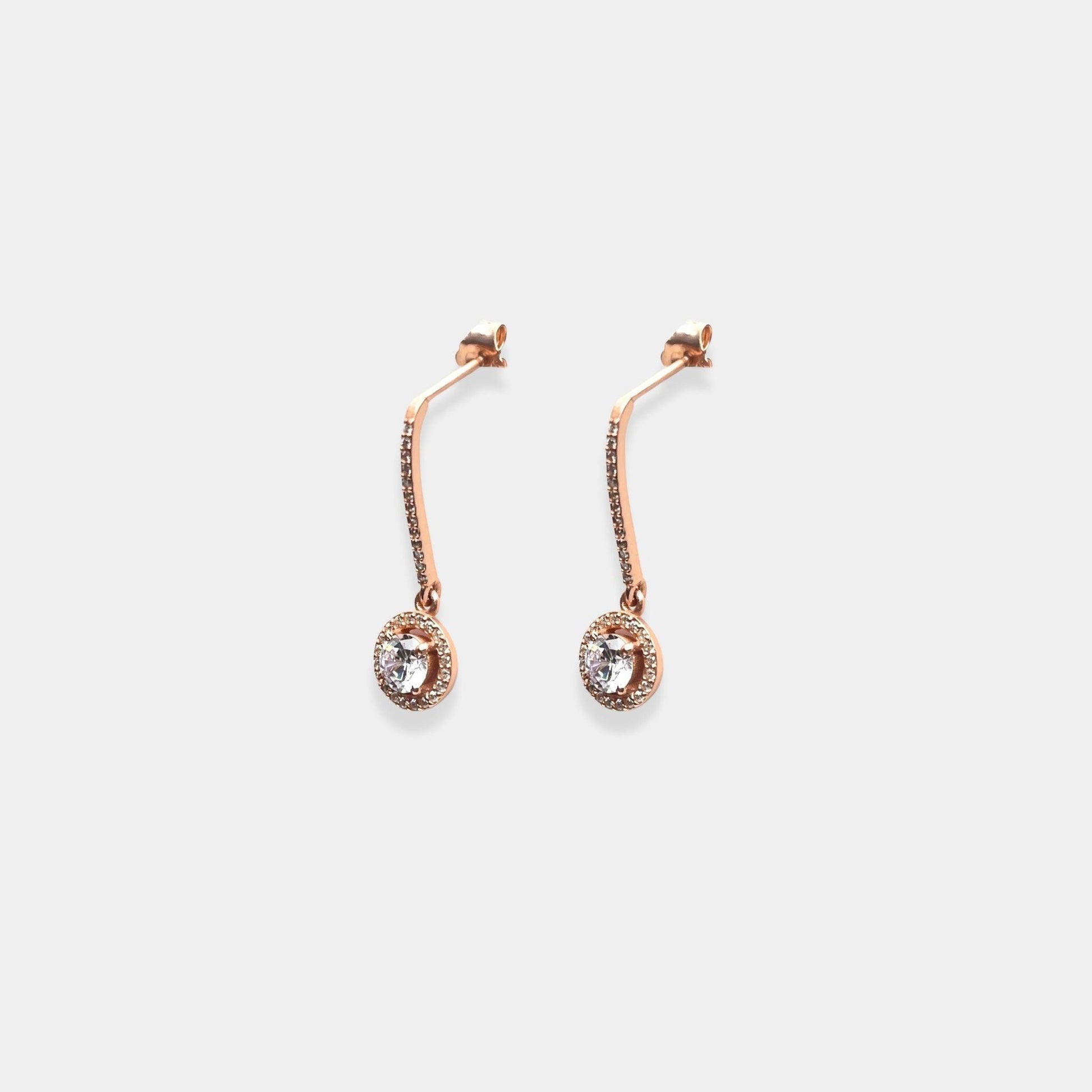 Rose gold earrings, crafted from sterling silver