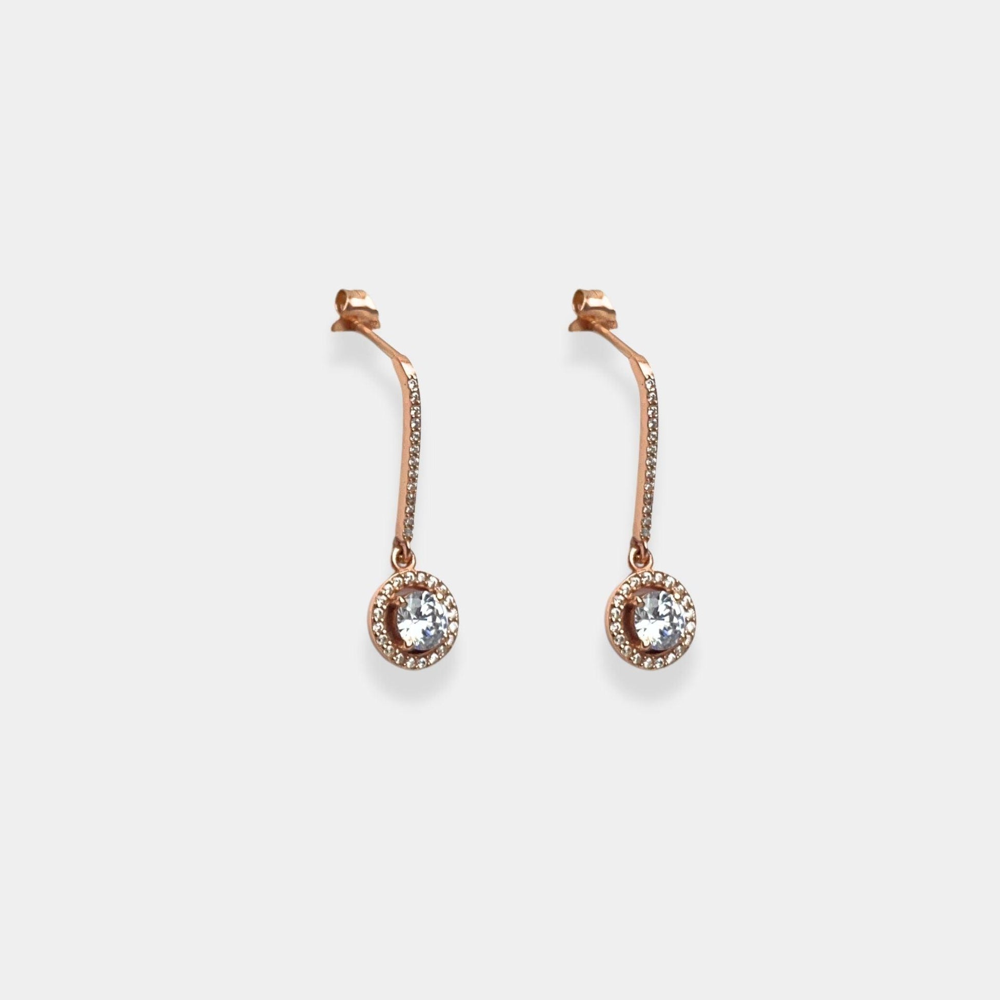 Rose gold earrings, crafted from sterling silver