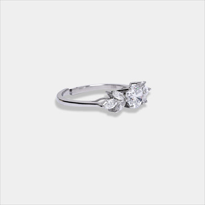 Experience the allure of our sterling silver ring, accentuated by three mesmerizing diamonds.