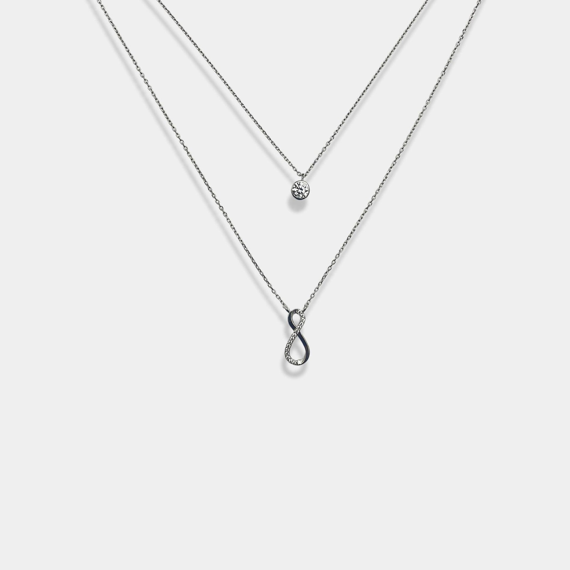 A stunning sterling silver necklace infinity symbol, symbolizing eternal love and beauty