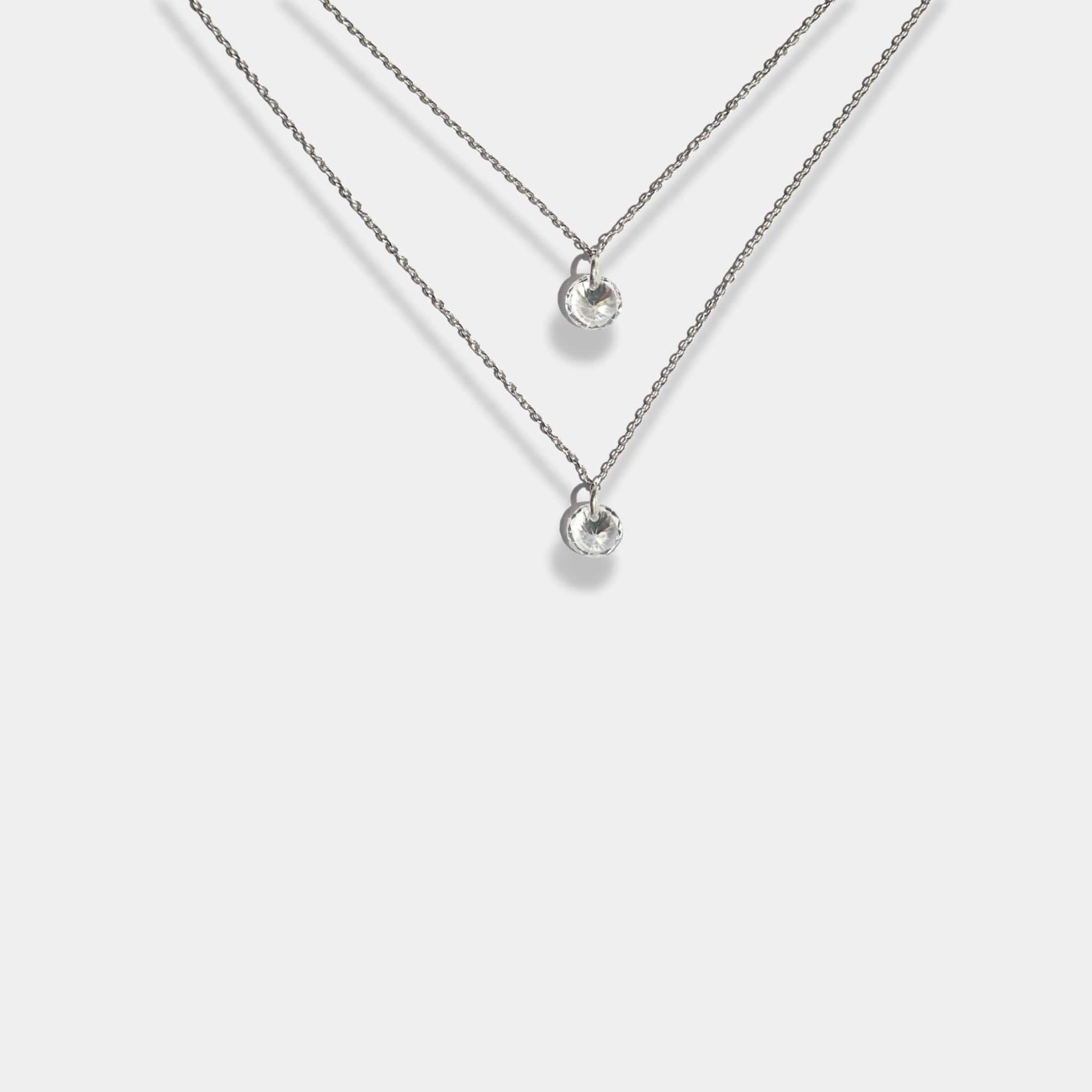 Elegant sterling silver necklace adorned with sparkling AAA cubic zirconia for a touch of timeless glamour